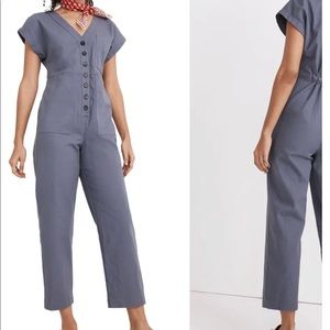 Madewell cap sleeve jumpsuit in EUC